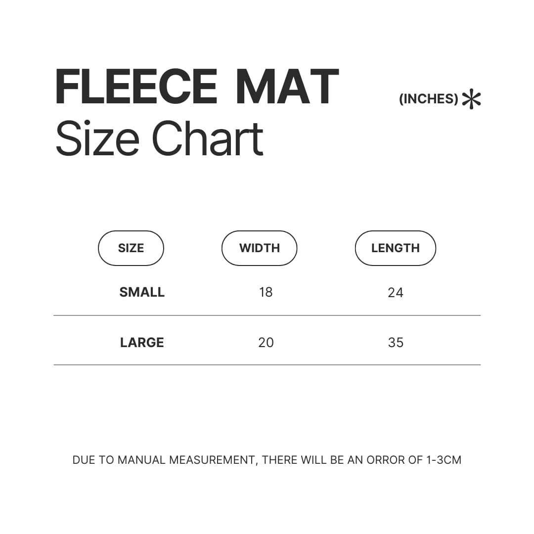 Fleece Mat Size Chart - Subway Surfers Merch