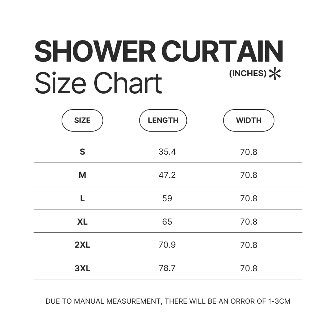 Shower Curtain Size Chart - Subway Surfers Merch